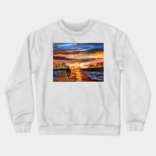 floridakeys at sunset painting Crewneck Sweatshirt